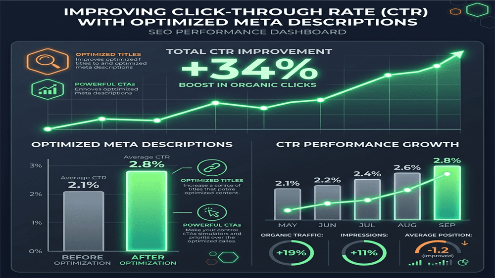 CTR improvement signals from optimized meta descriptions